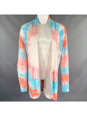 BAJA EAST Size XS Pink Blue Tie Dye Pima Cotton Open Front Cardigan